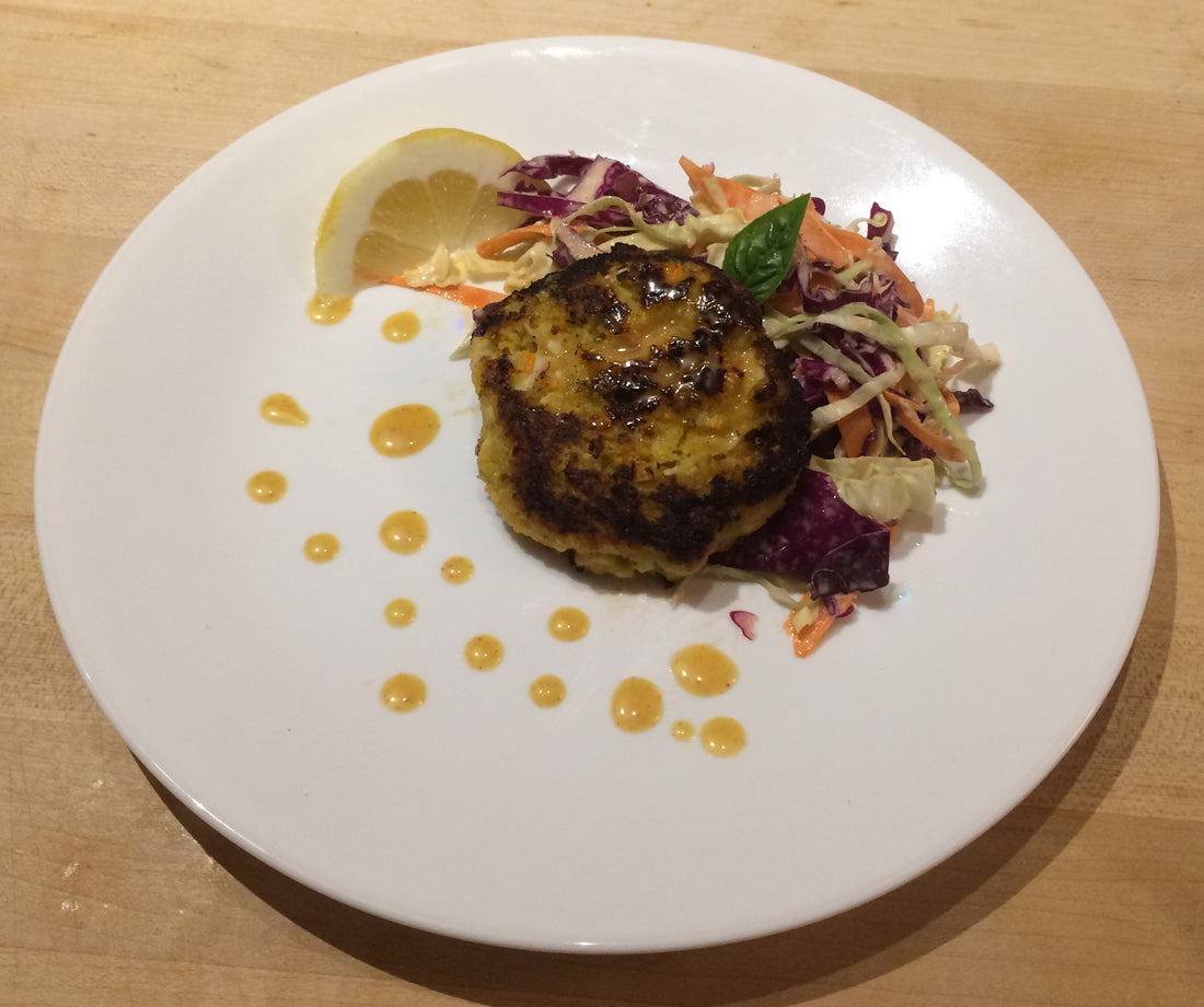 Squirrel Cakes with Spicy Slaw