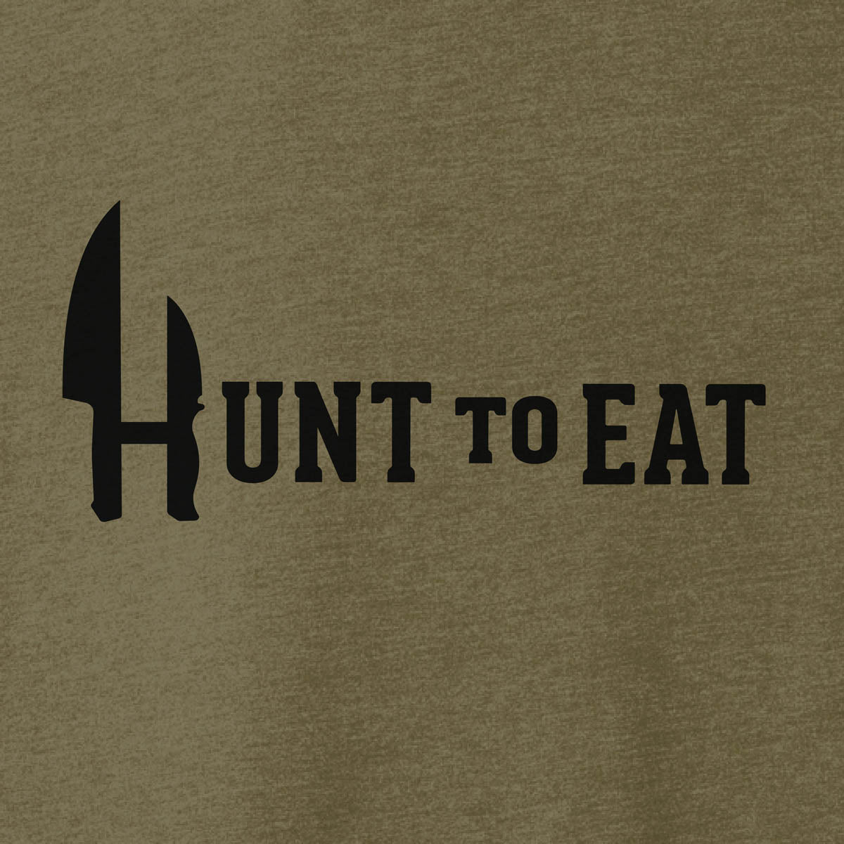 Logowear featuring a Hunt To Eat logo on a Military green T-shirt