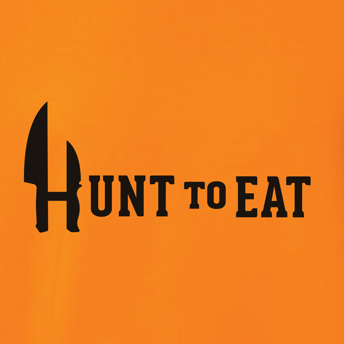 Hunt To Eat Logo Wear Blaze Orange Hooded Sweatshirt. 